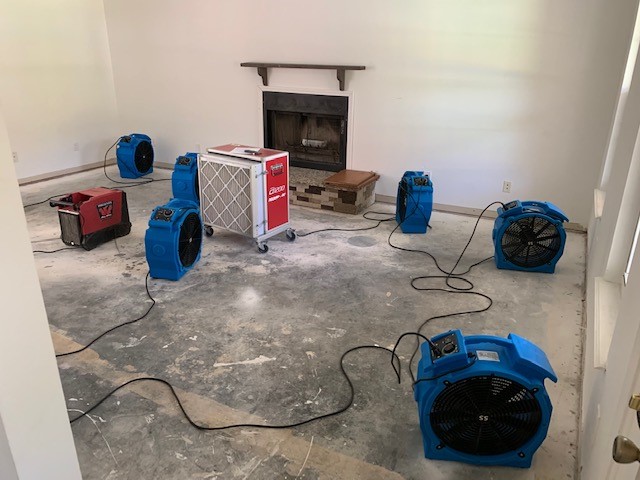 Professional water damage restoration and water extraction in a McKinney residence