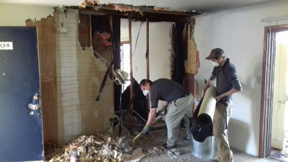 Professional fire damage restoration services in North Texas by Rainy Day Restoration and Roofing.