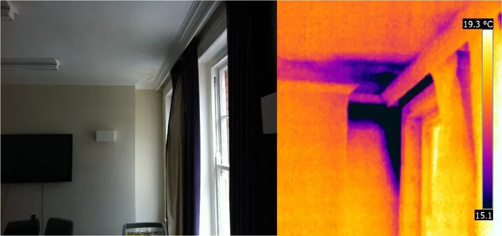 thermal imaging moisture mapping water damage wall cavity assessment residential Texas