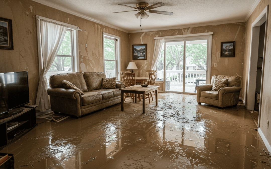 Water damage restoration in progress inside Anna, TX residential home with drying equipment and moisture assessment