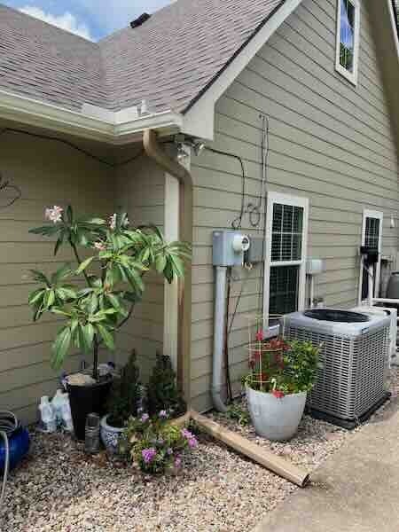 IMG_4048 Exterior gutter and drainage installation on a North Texas home