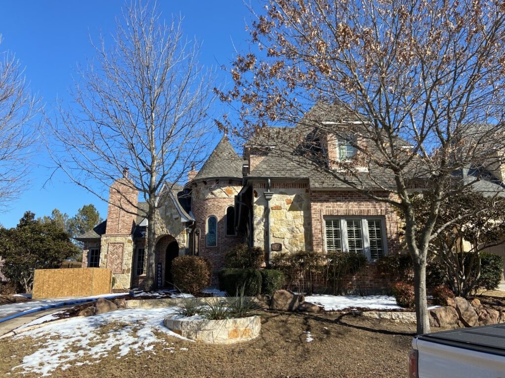 Exterior of a McKinney, TX home during a water mitigation project