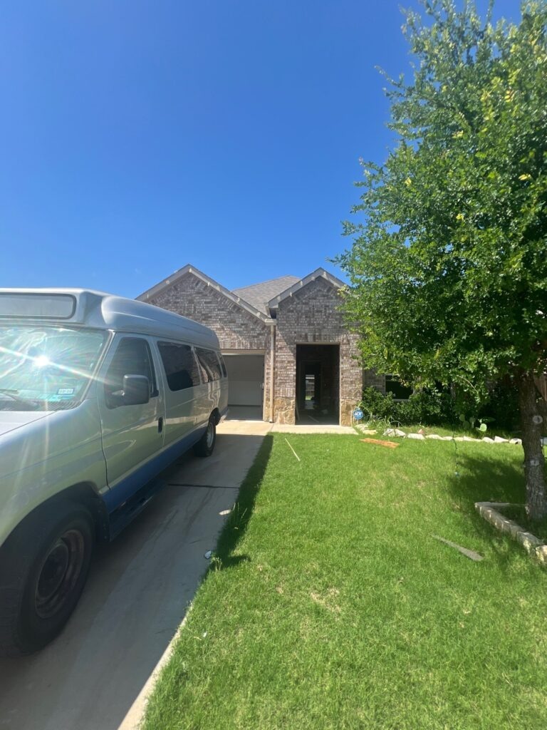 Front exterior of a Princeton, TX residence documented during a water mitigation inspection