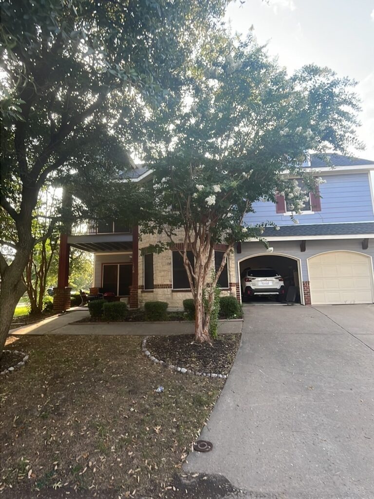 Front exterior of a residential home in McKinney, TX documented for a water mitigation inspection