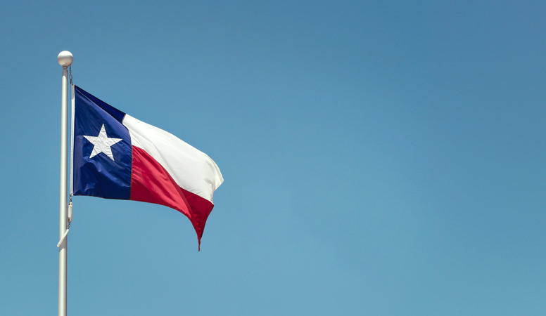 Texas flag representing Rainy Day Restoration service areas across North Texas