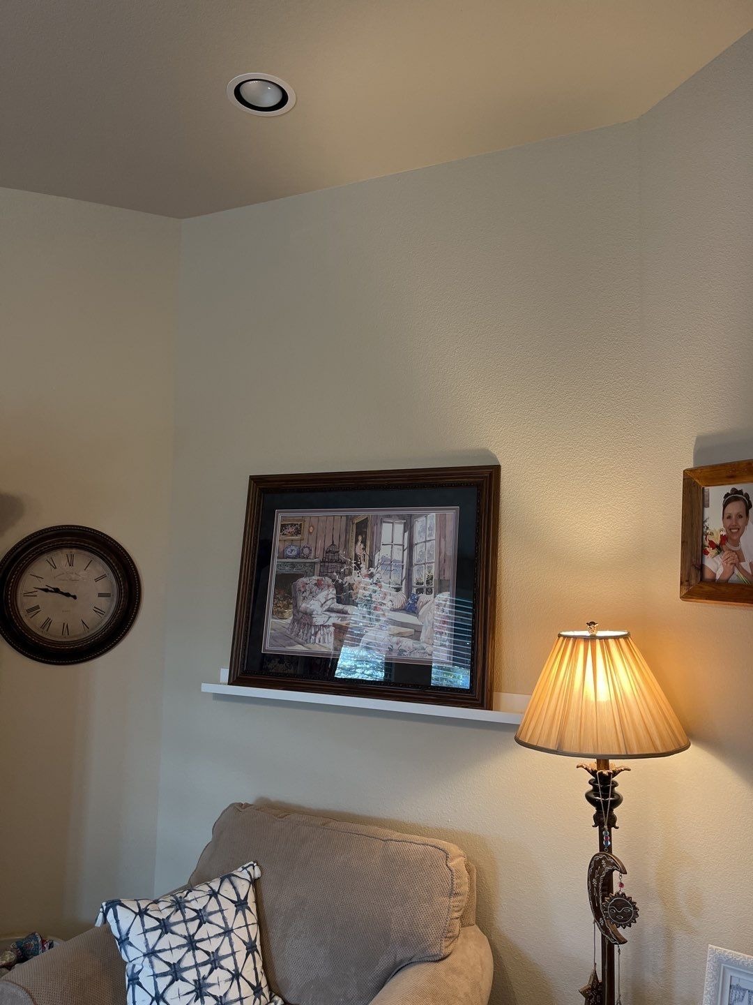 Drywall still in place before demolition begins during the fireplace remodel in Melissa, TX
