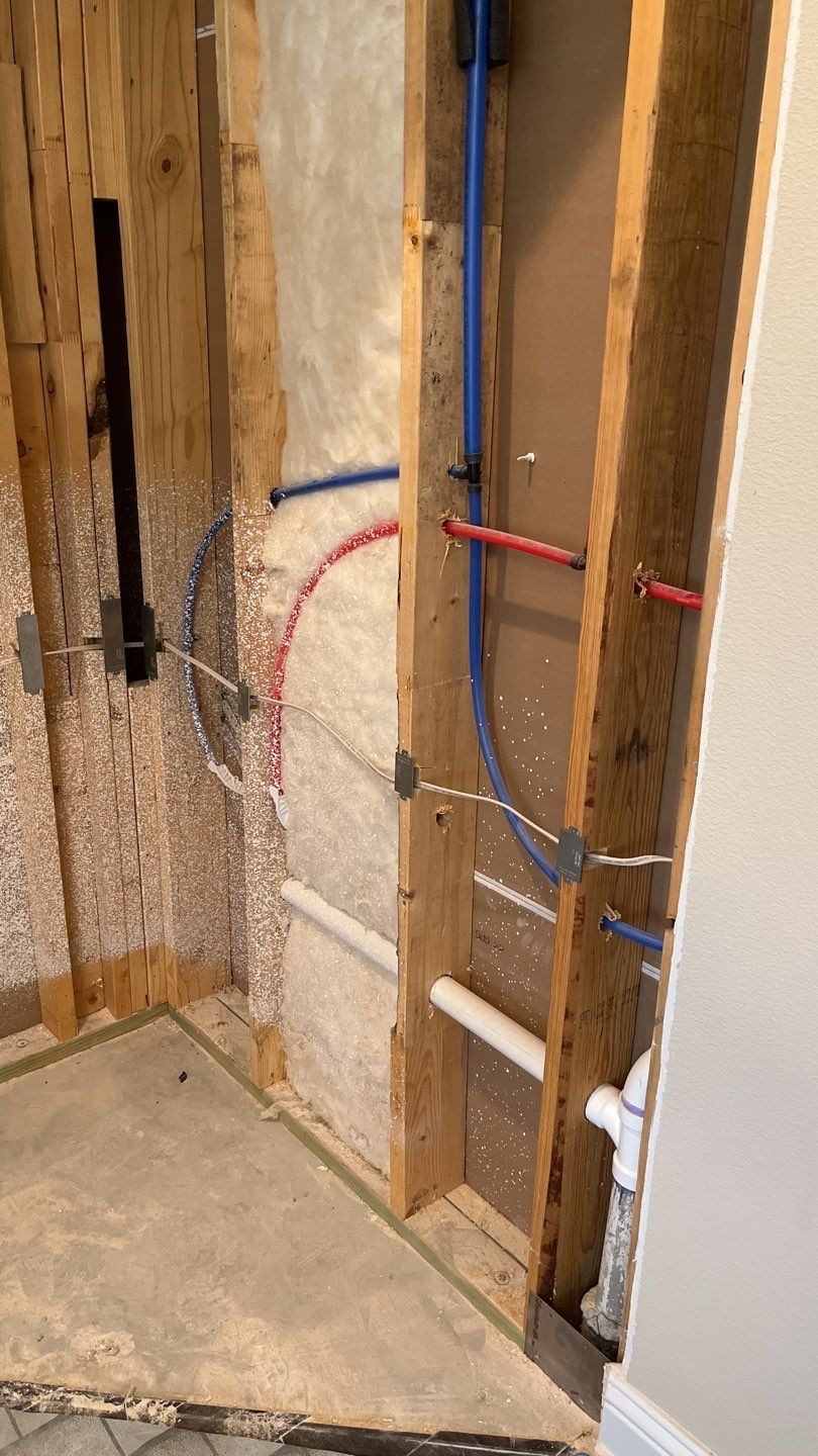 Backerboard installed in the corner during the custom fireplace remodel in Melissa, TX