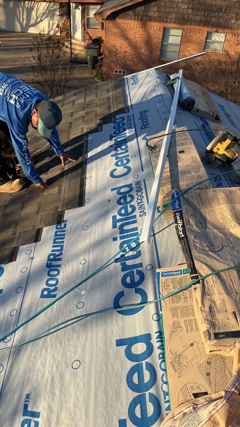 New flashing installed around a roof penetration during the roof replacement in Sherman, TX