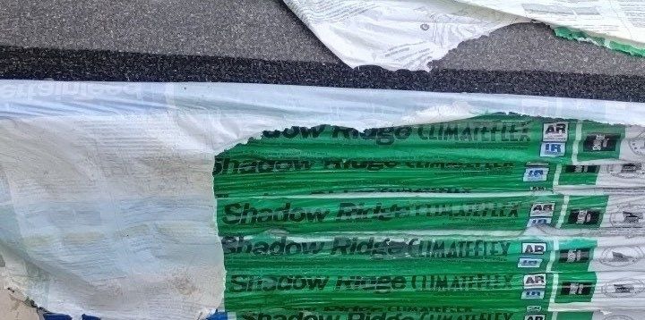 Ice and water shield placed in a valley during the roof replacement in Sherman, TX