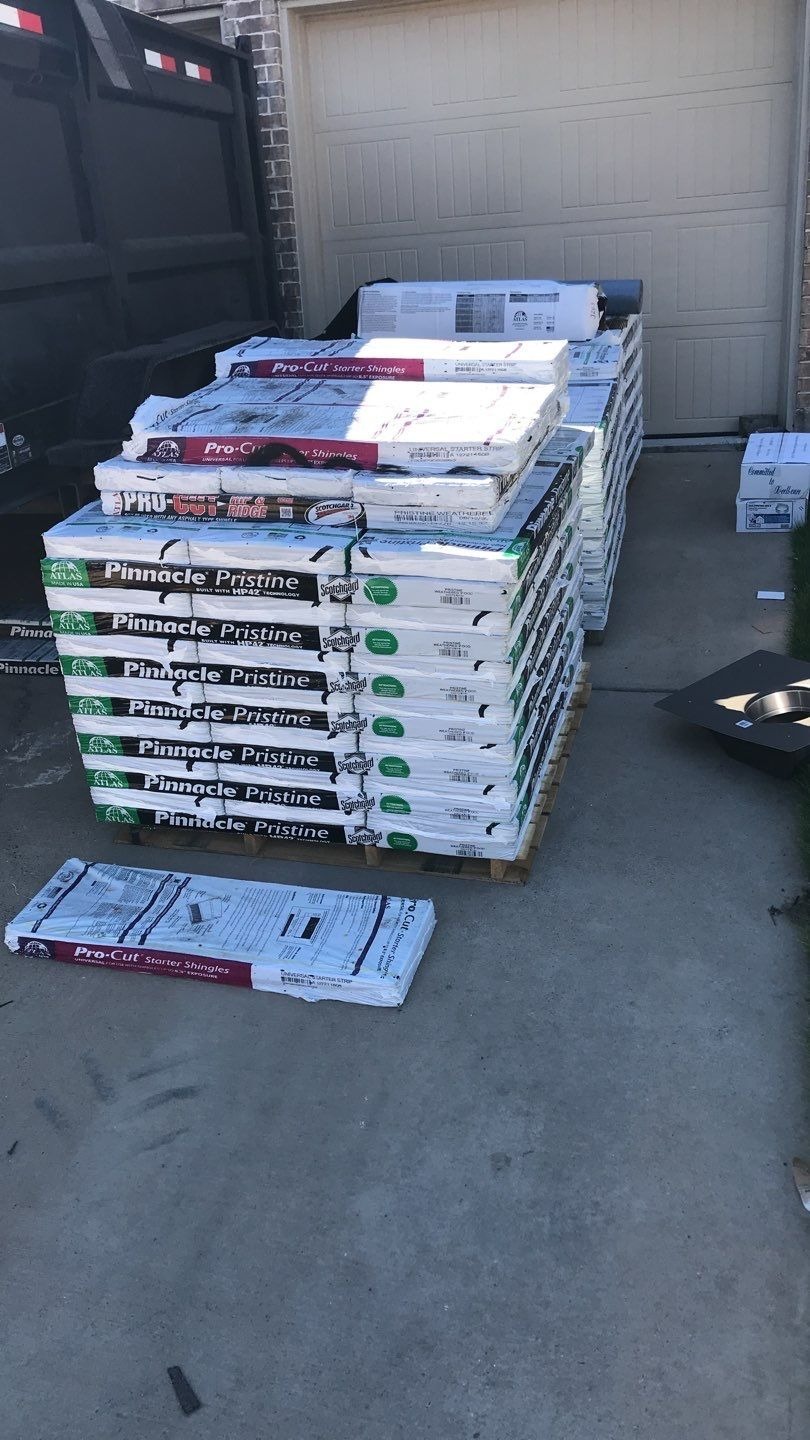 Roof deck exposed after tear-off during the roof replacement in Melissa, TX