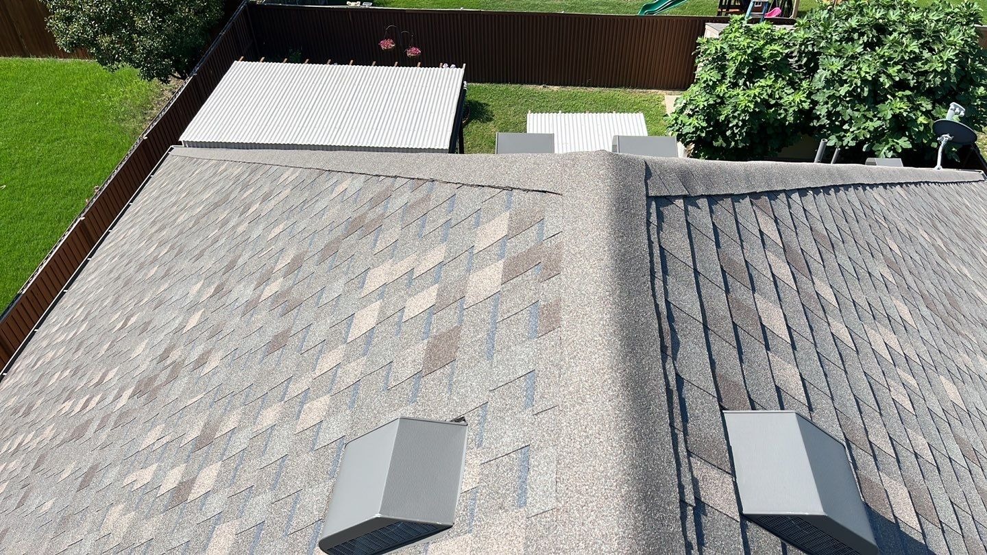 Finished shingles and flashing after the roof replacement in Melissa, TX