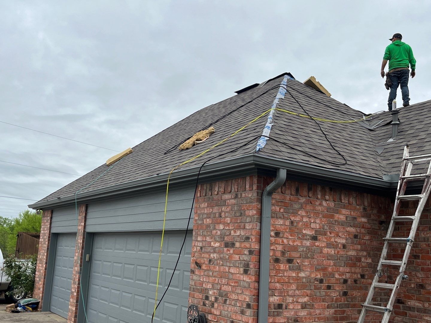 Underlayment detail around a roof penetration during the Sherman roof replacement