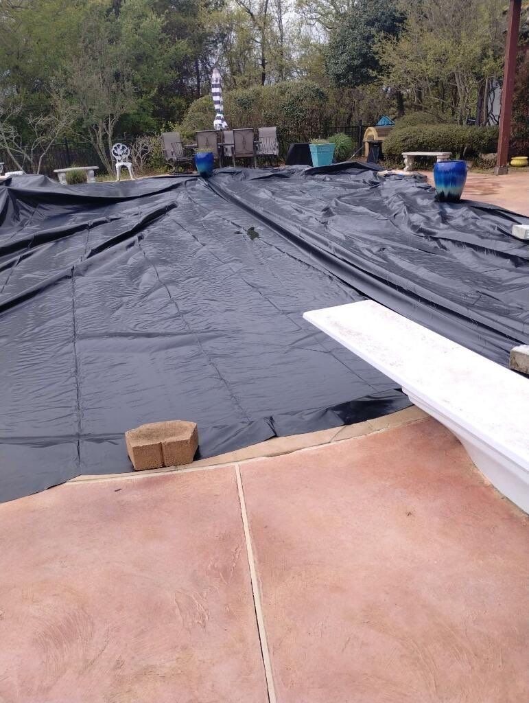 Exposed roof decking during tear-off inspection for the Sherman roof replacement