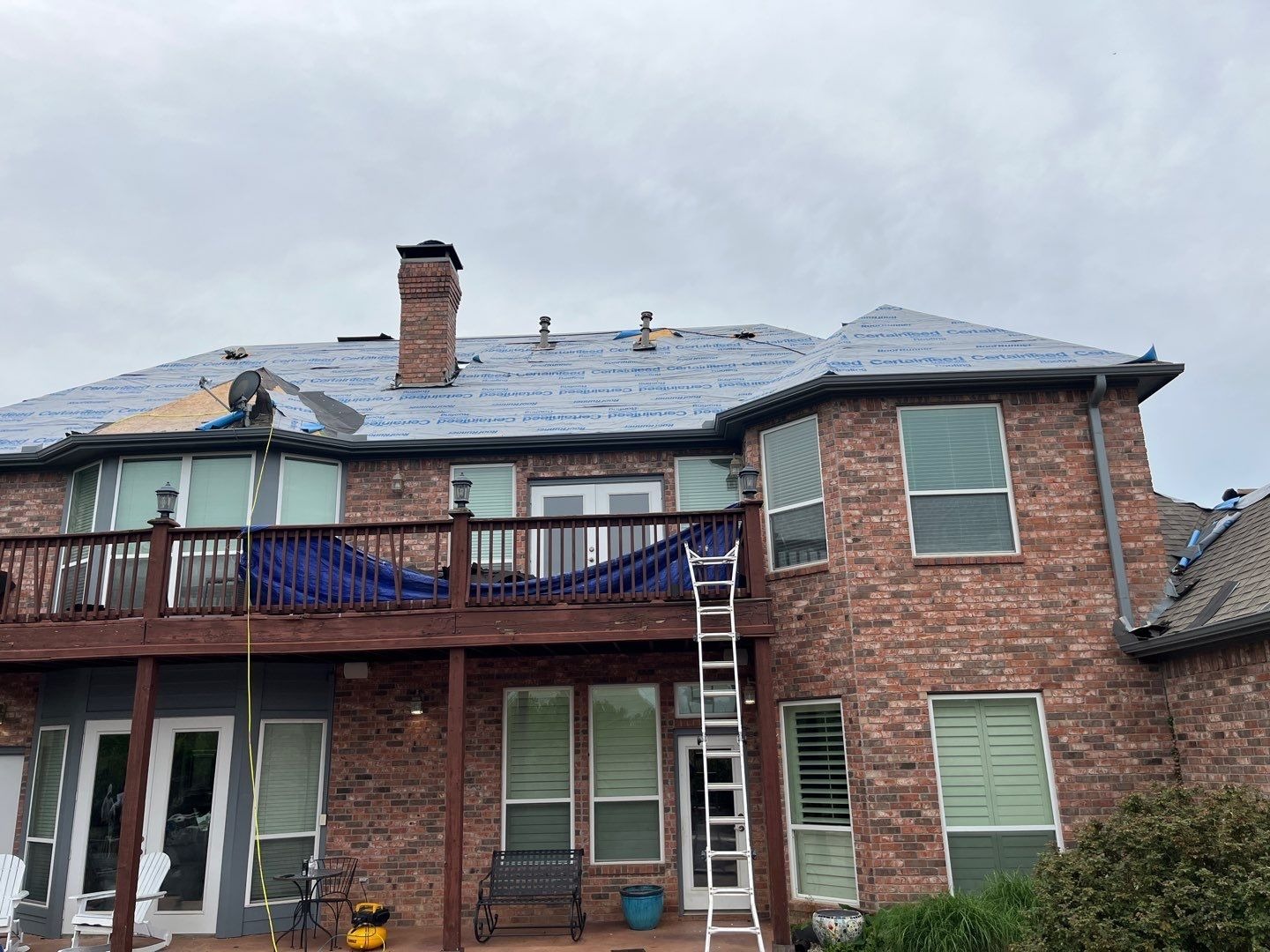 Vent replacement in progress during the Sherman roof replacement