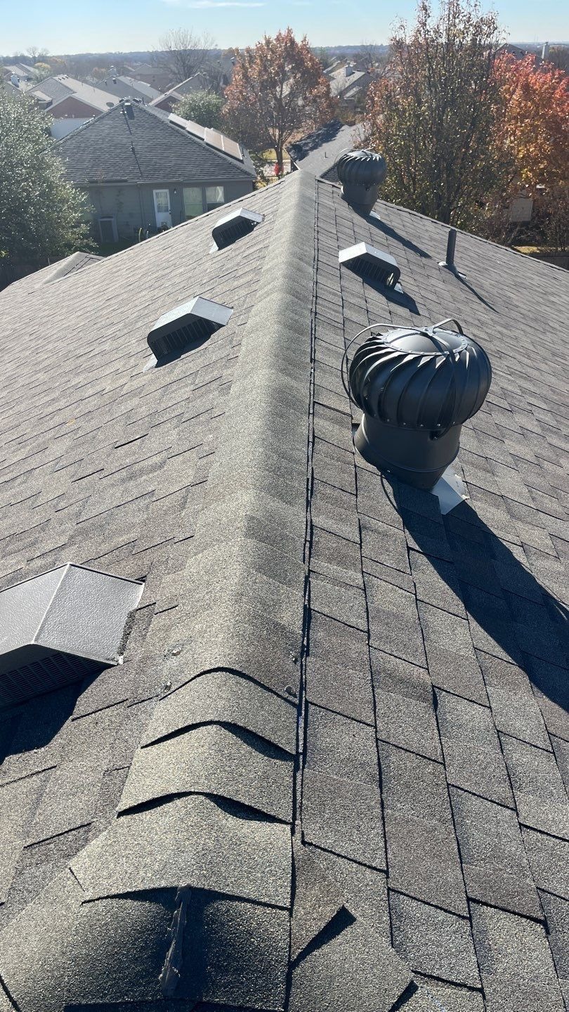 After: finished shingle roof following roof replacement in Anna, TX