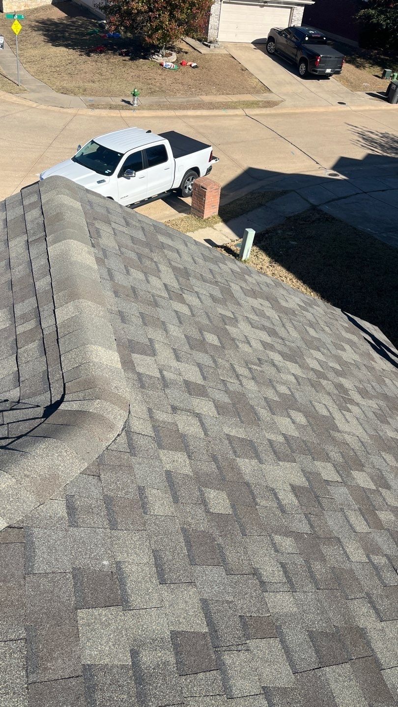 After: completed roof replacement with new shingles and flashing in Anna, TX