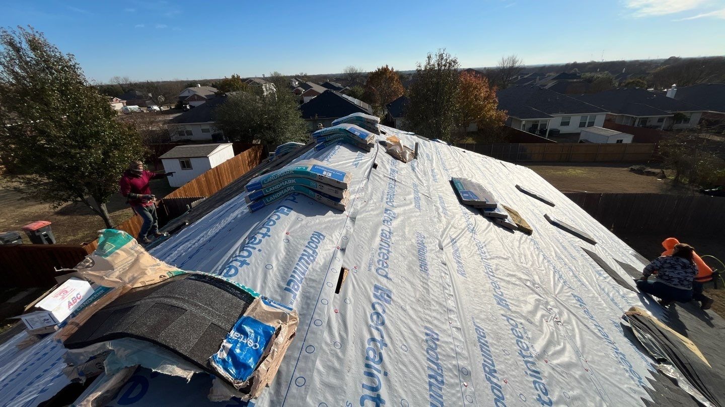 During: ice and water shield installed in valleys during Anna roof replacement