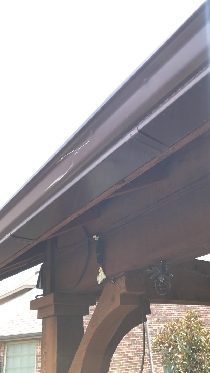 Roof edge damage photographed before the roof replacement in Melissa, TX