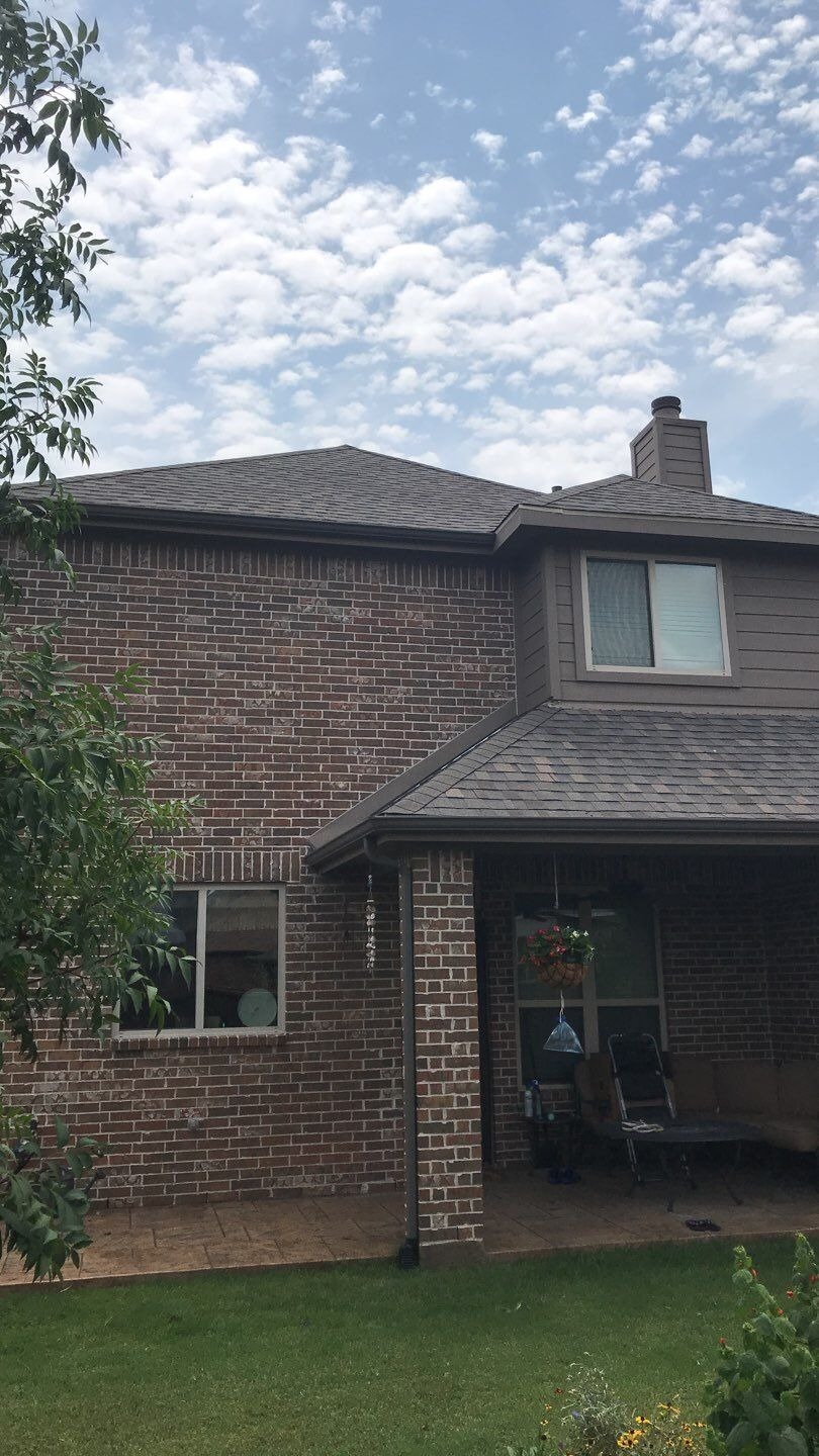 Completed roofline with new flashing after the roof replacement in Melissa, TX