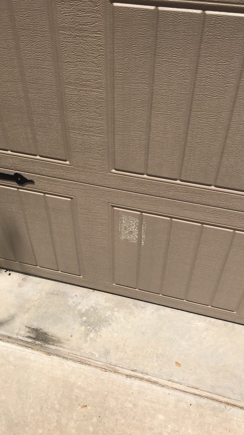 Close-up of storm damage on shingles before the roof replacement in Melissa, TX