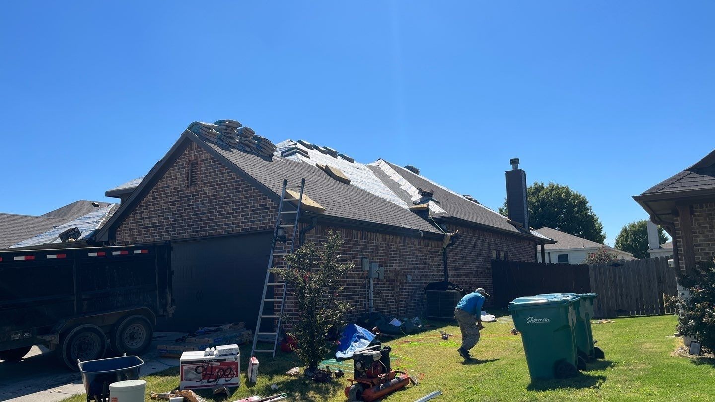 Roof vents being replaced during the roof replacement in Sherman, TX