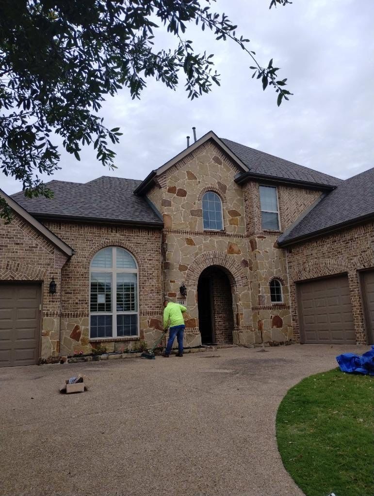Completed shingle installation after the roof replacement in Prosper, TX