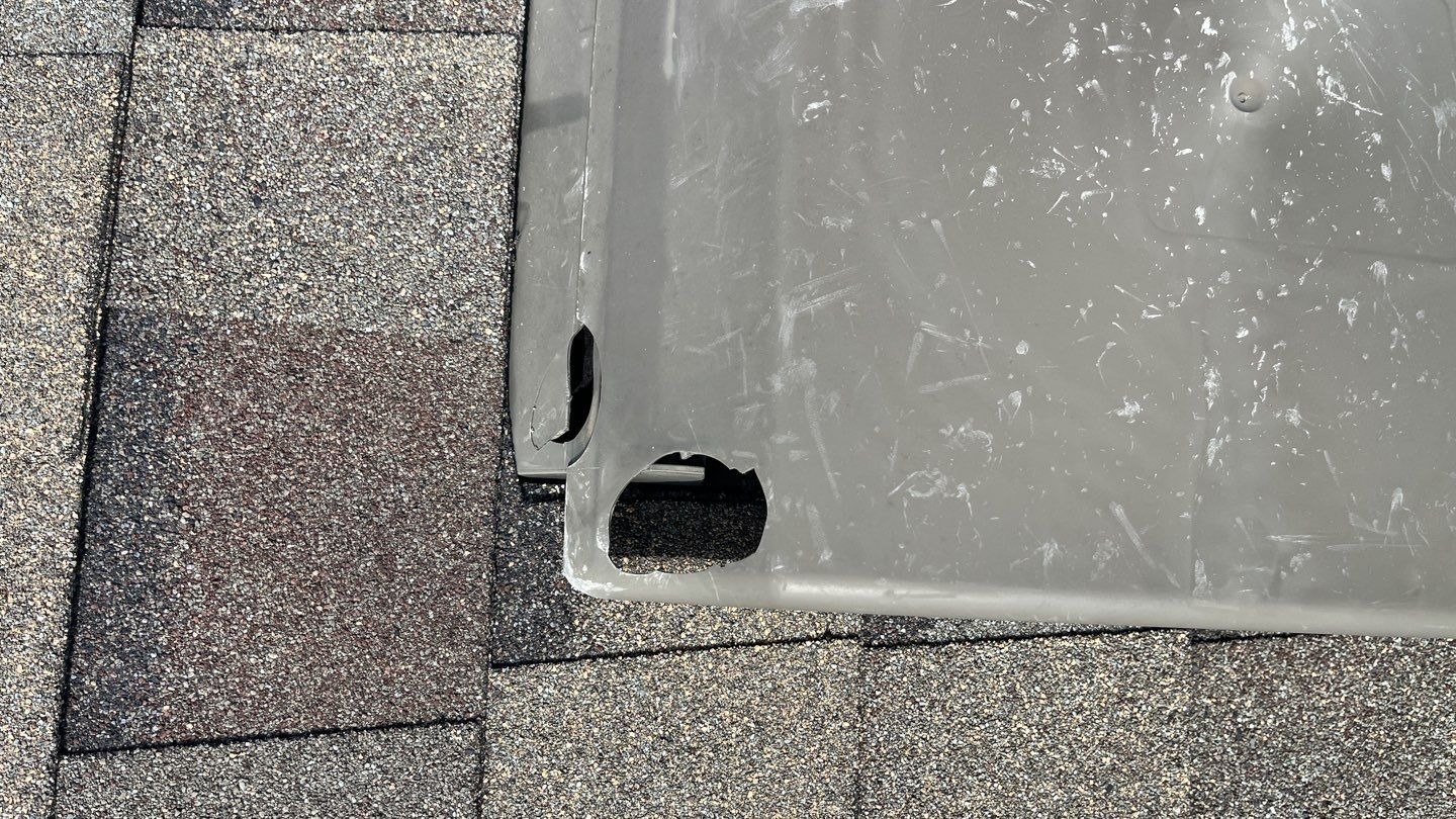 After photo of secured tarp over vents following Anna roof repair visit