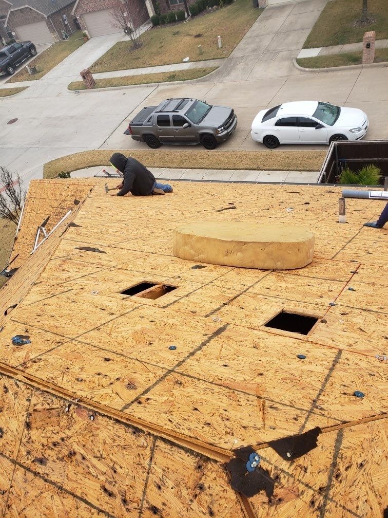 Synthetic underlayment installed during the roof replacement in Melissa, TX