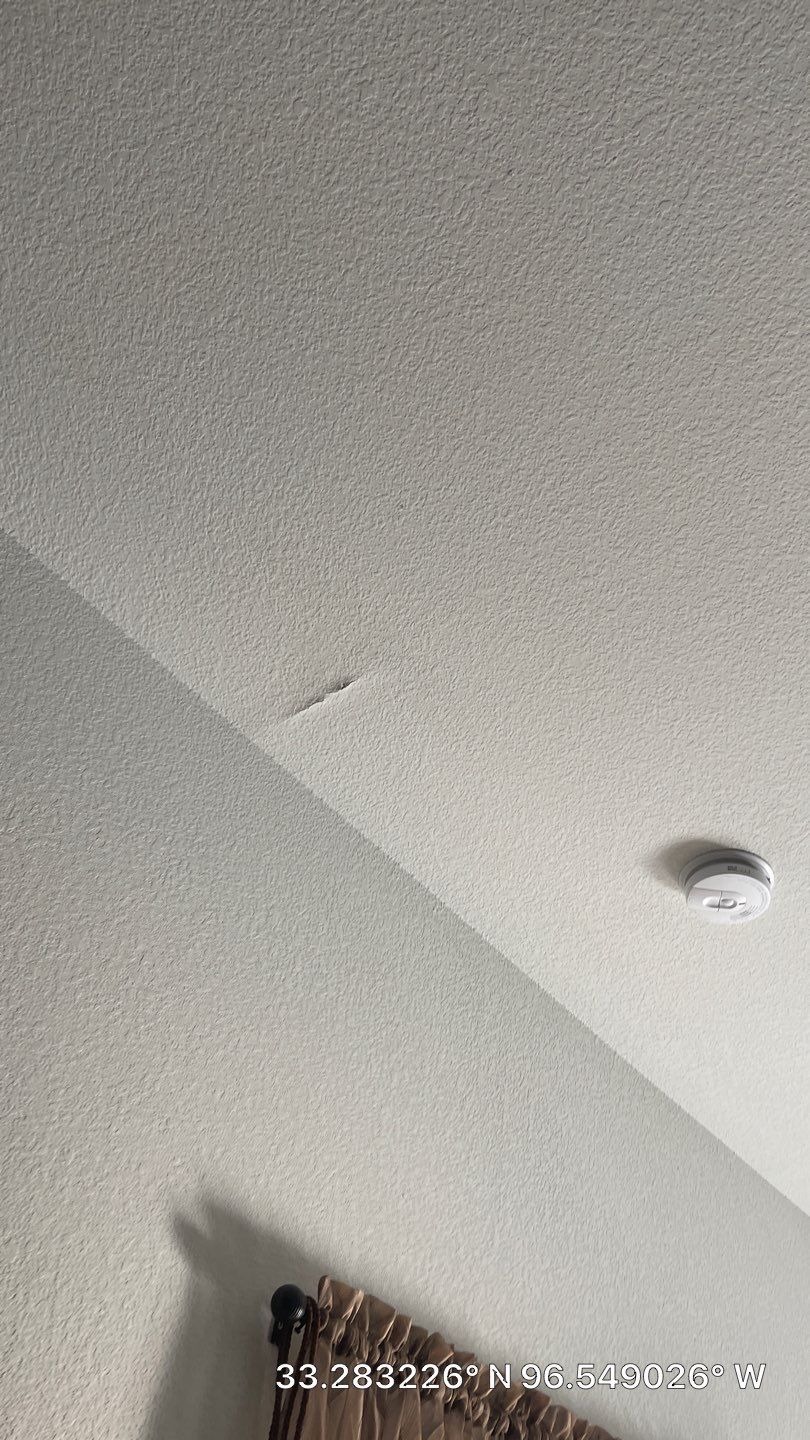 Nail pops visible across the roof surface during the roof repair in Melissa, TX