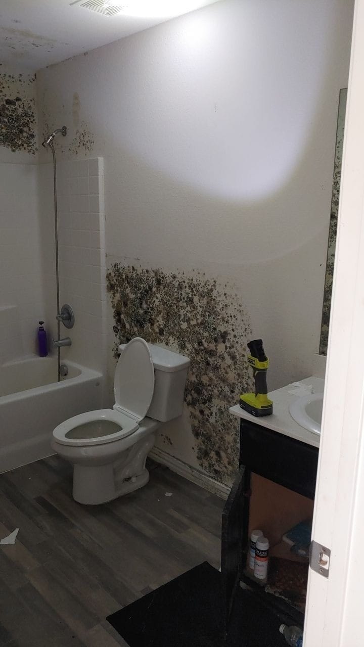 Front exterior of the single-story Greenville TX rental home included in the mold inspection