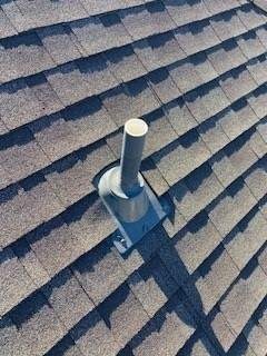 Repaired flashing shown after the completed roof repair in Melissa, TX