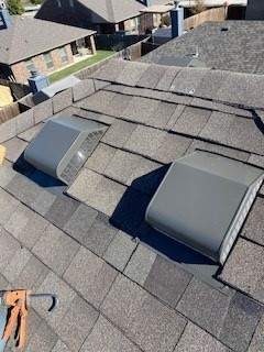 Newly replaced shingles after the roof repair in Melissa, TX