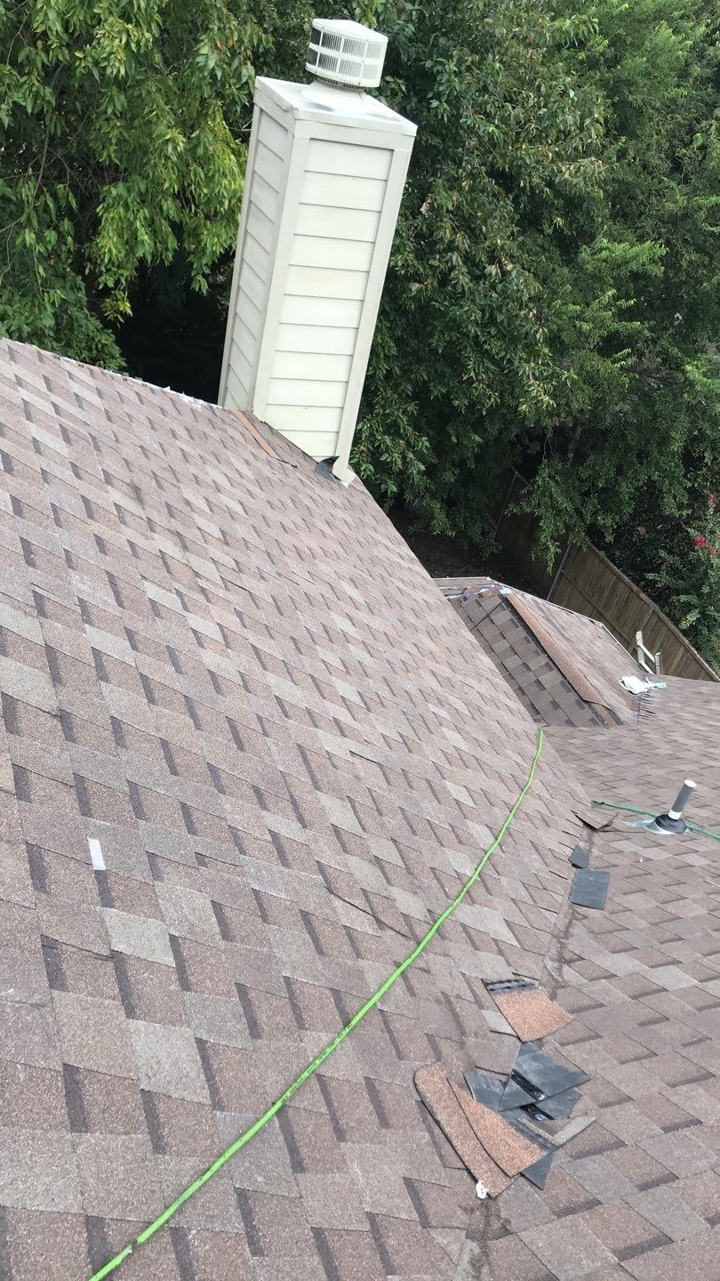 Finished roof with new shingles and hail-resistant vents after the roof replacement in Melissa, TX
