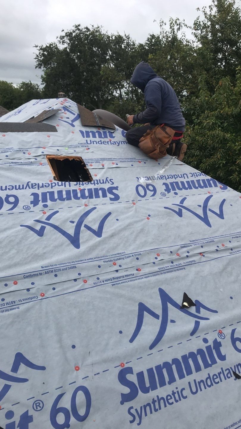 New underlayment covering the full roof deck during the roof replacement in Melissa, TX