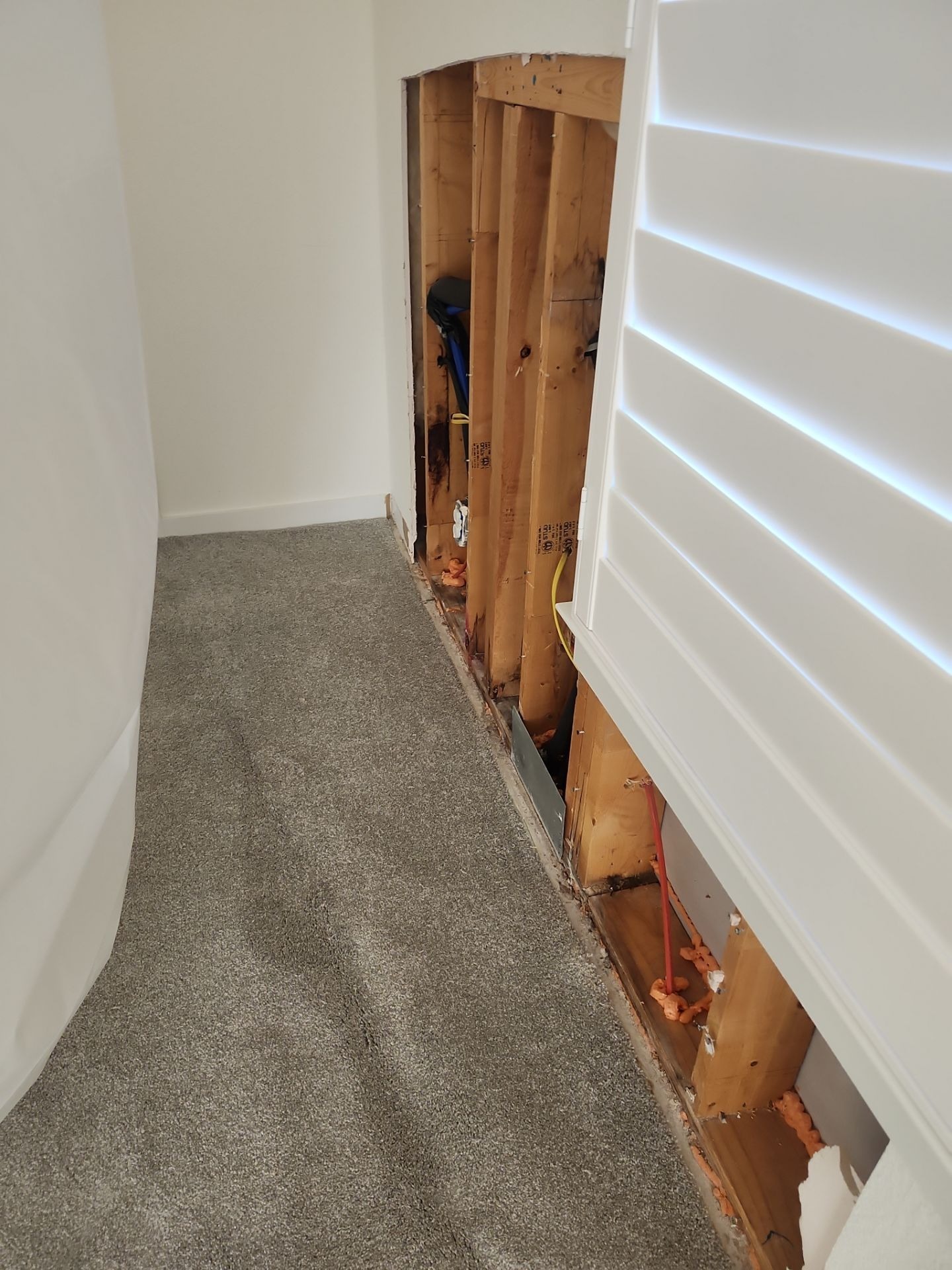 Finished space after equipment removal following water damage restoration in Frisco, TX
