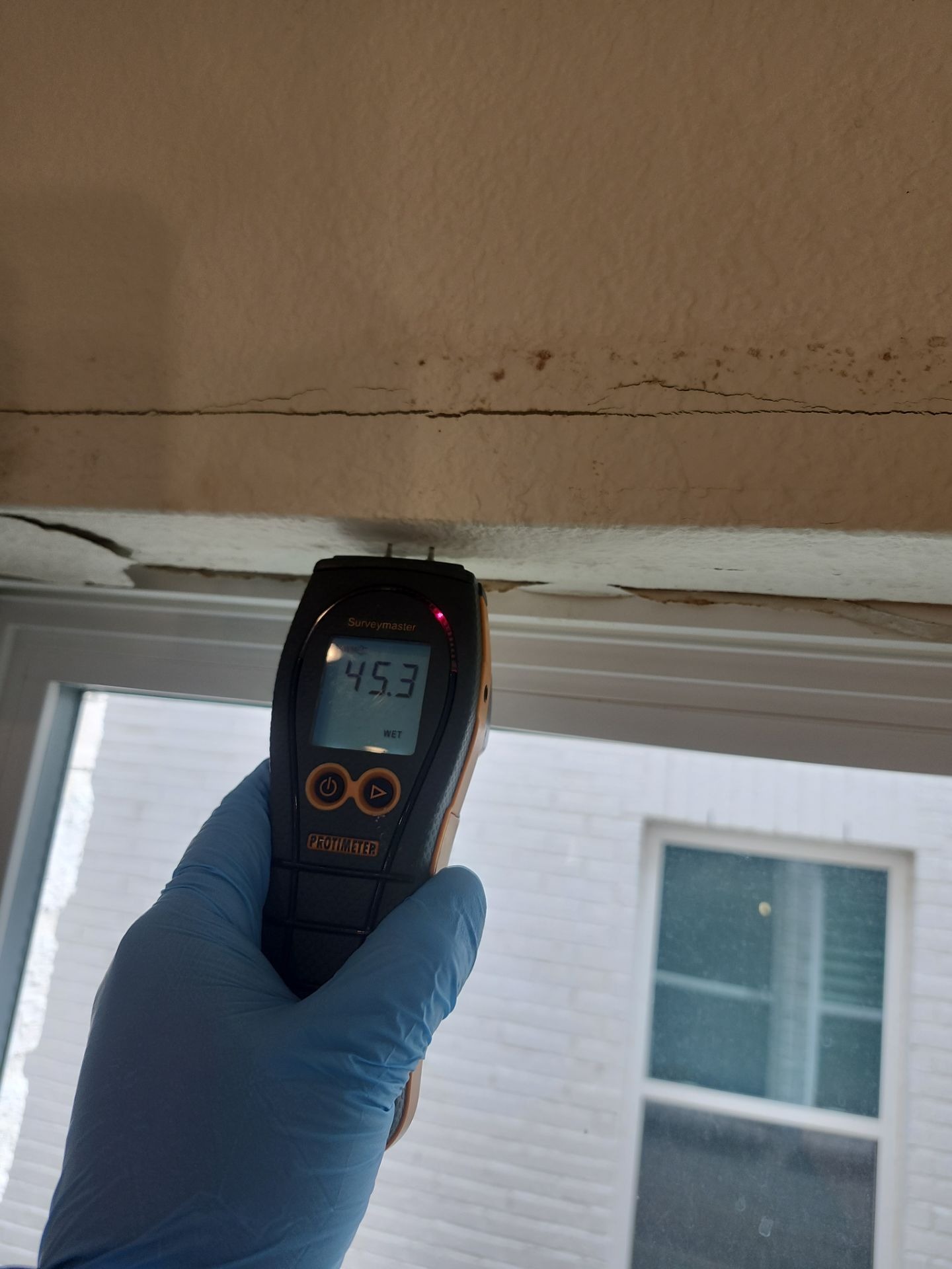 Wet insulation exposed inside the wall cavity before drying in Frisco, TX