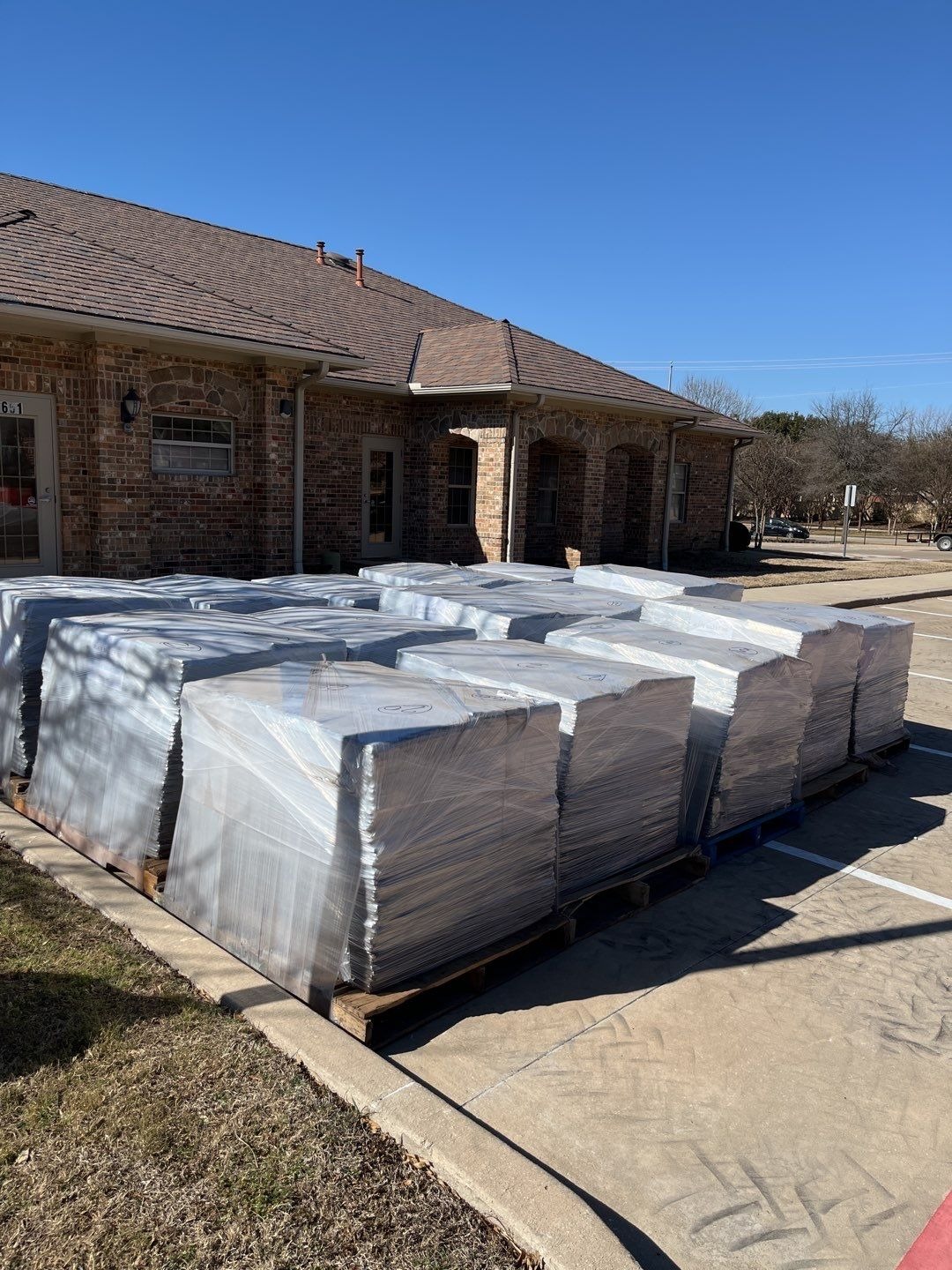 Exposed roof deck after tear-off during the roof replacement in McKinney, TX
