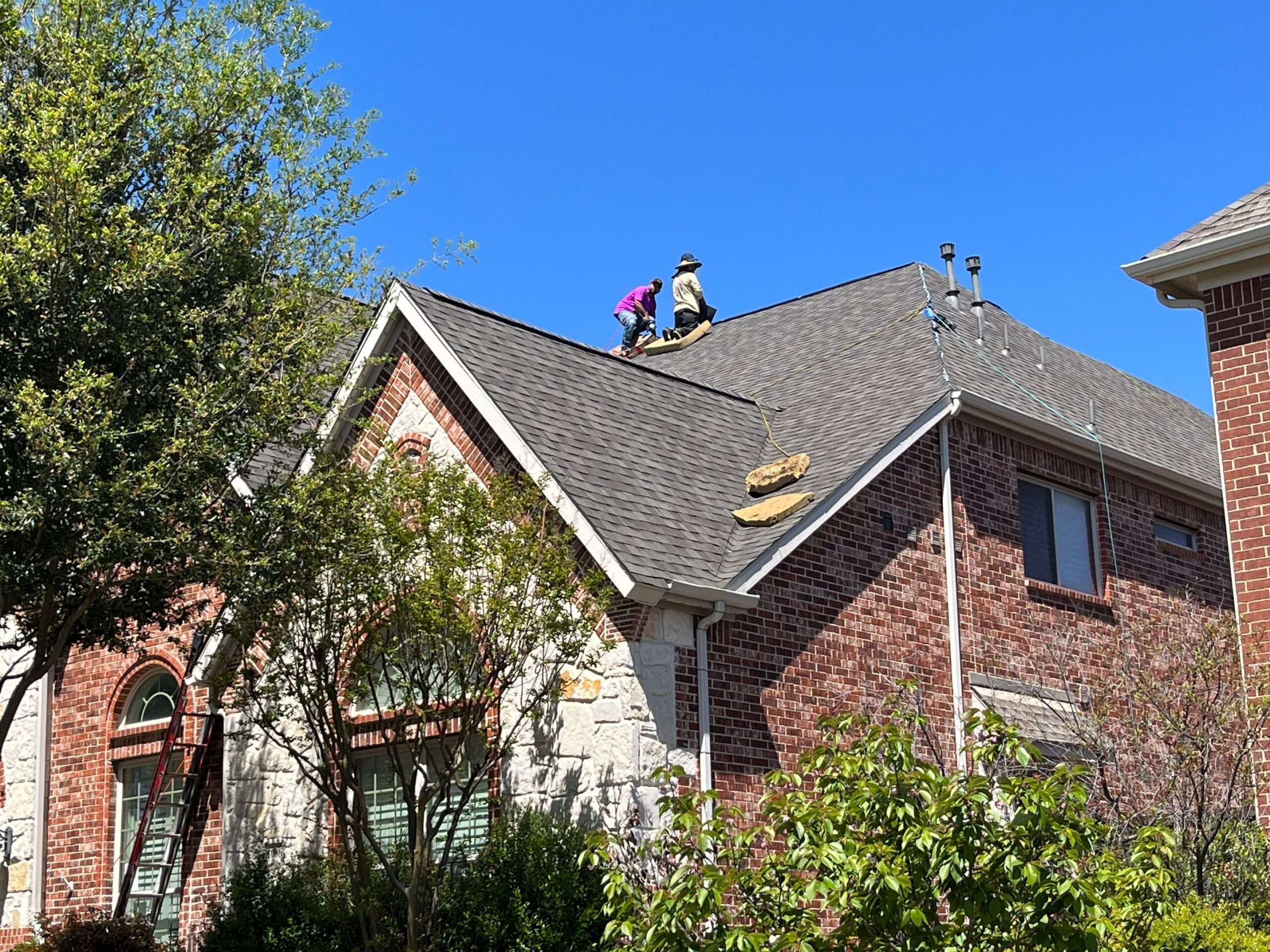 Final exterior view after the finished roof replacement in Allen, TX