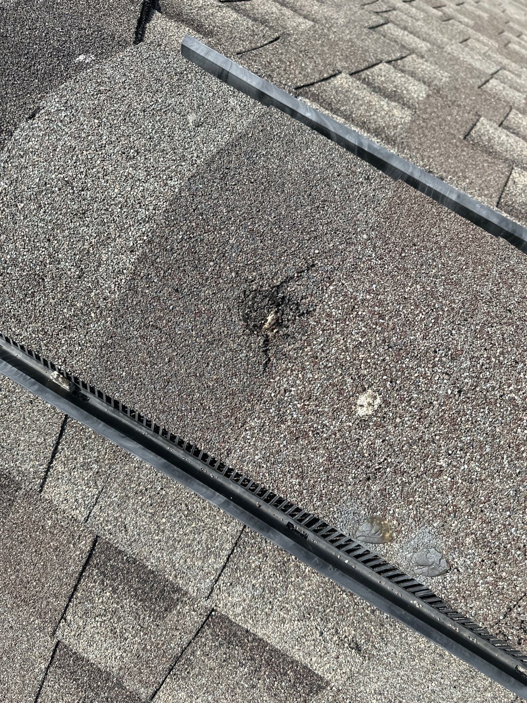 Roof deck exposed during tear-off for the roof replacement in Allen, TX