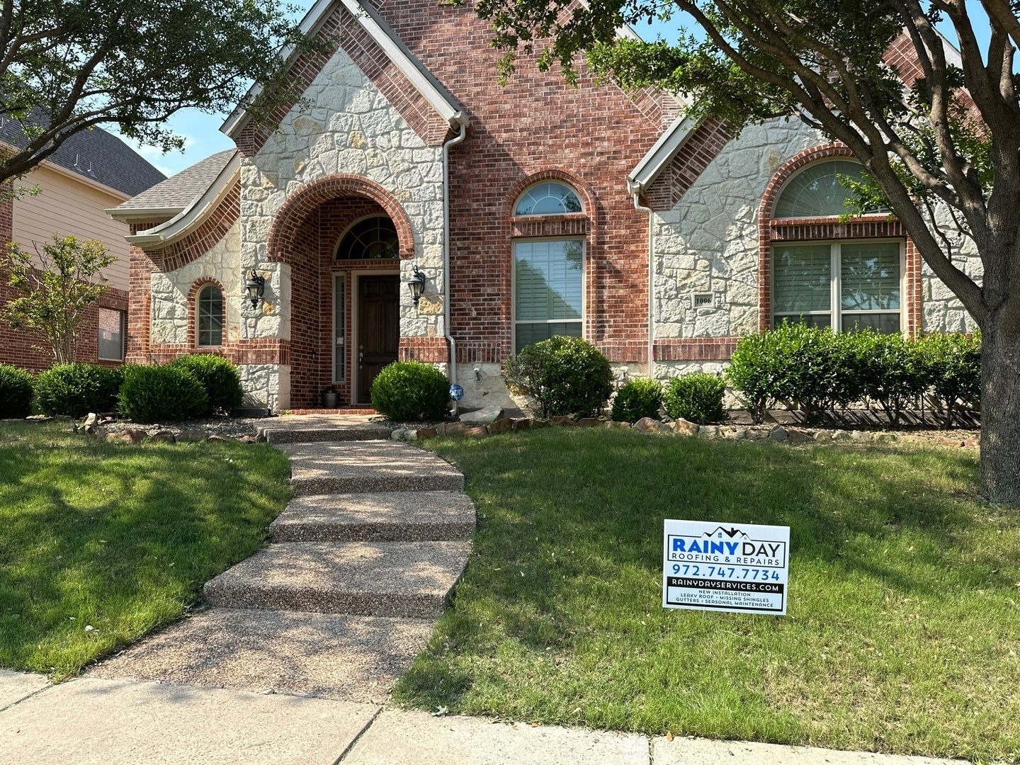 Overview photo taken before the roof replacement in Allen, TX began