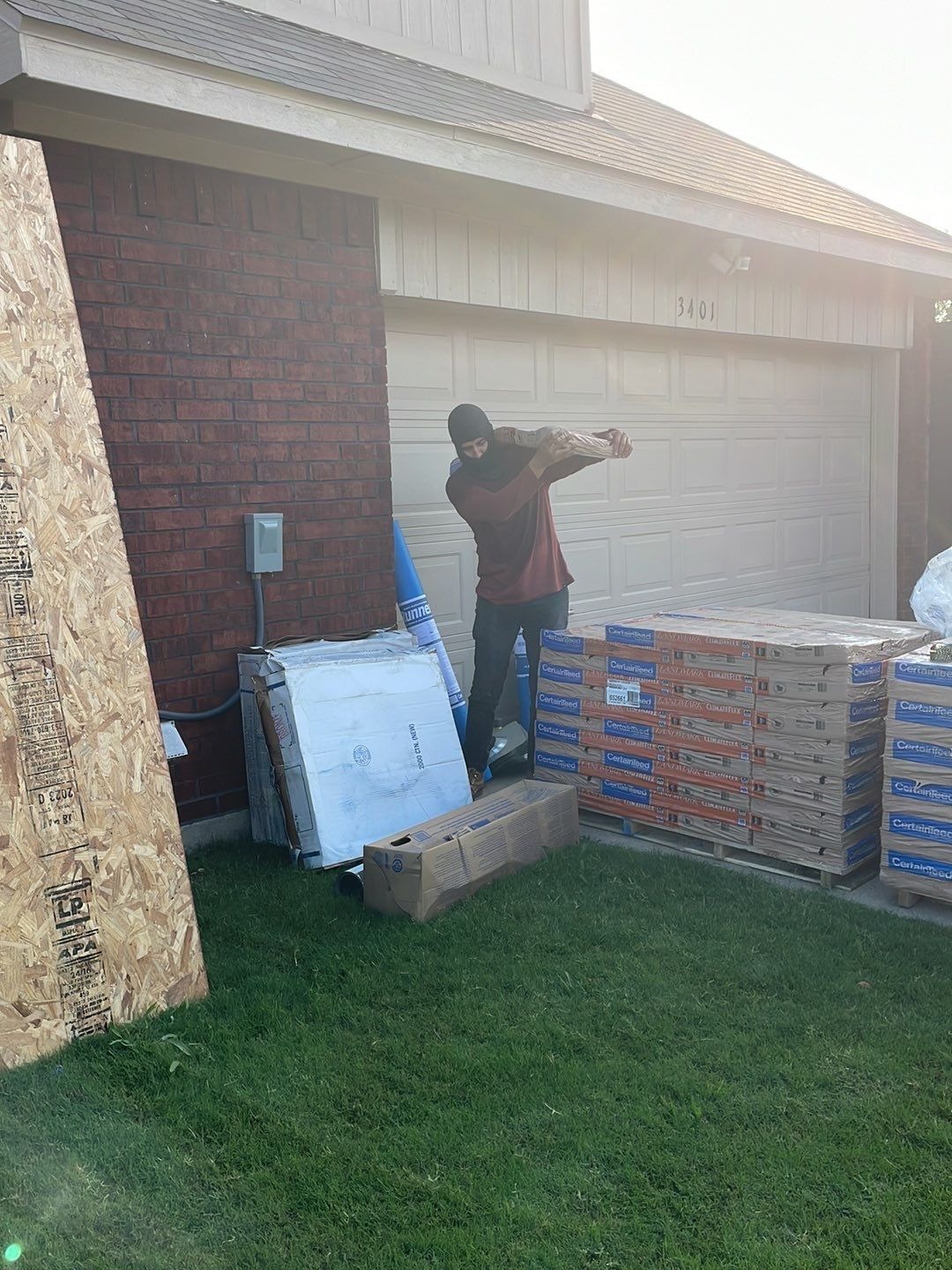 Rotted decking section identified for replacement during roof replacement in McKinney, TX