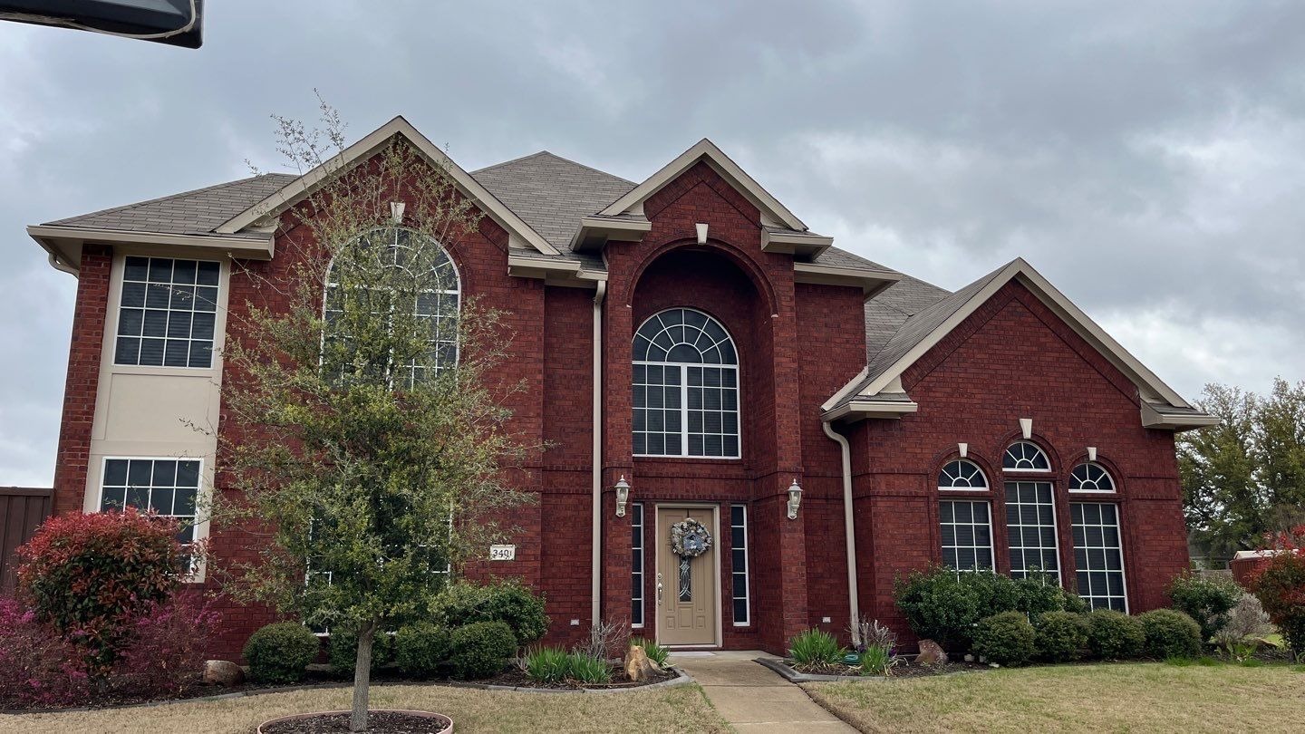 Hail-bruised shingles found during the roof replacement inspection in McKinney, TX