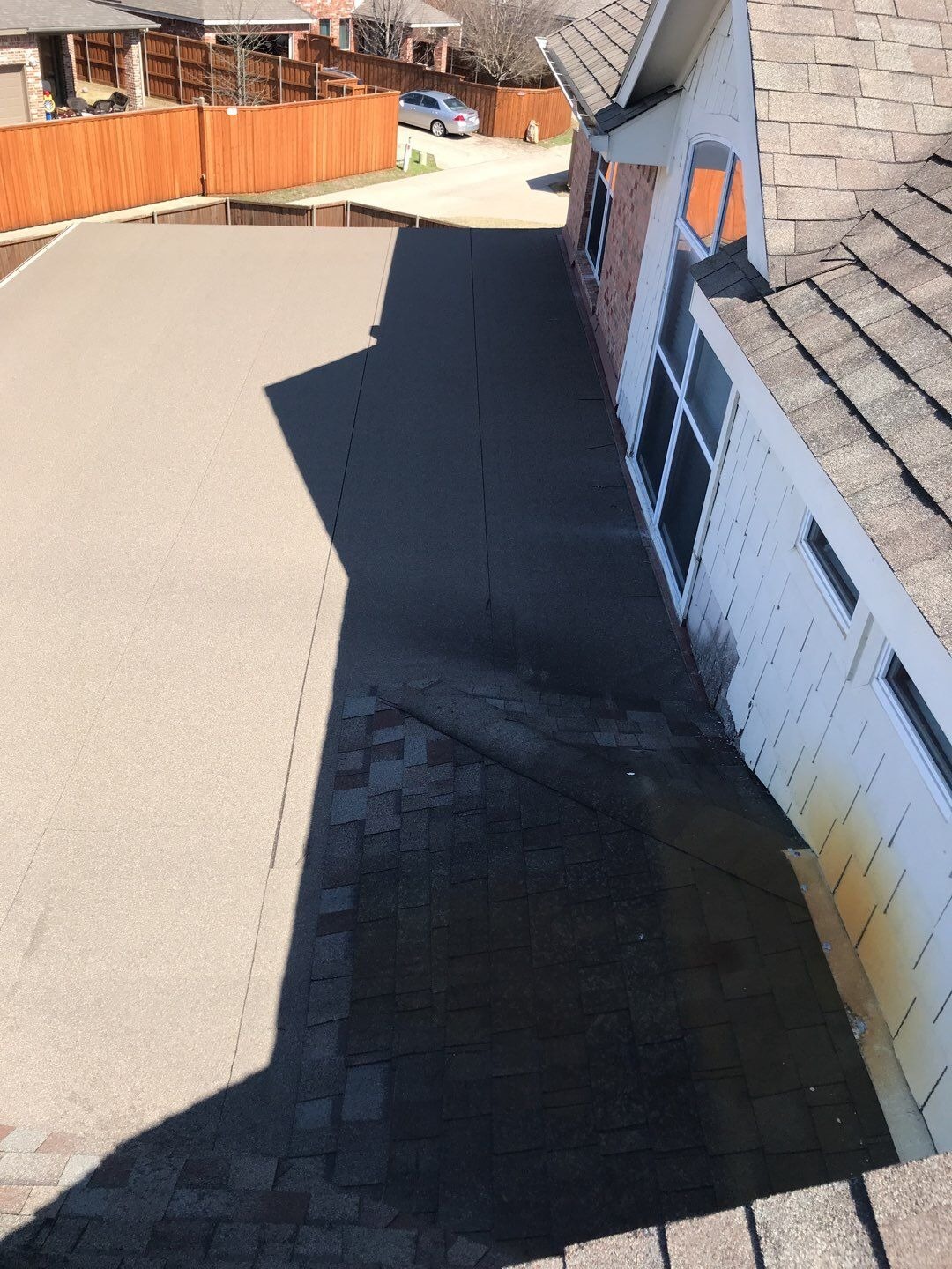 Vent boot damage found during the pre-work inspection in Allen, TX