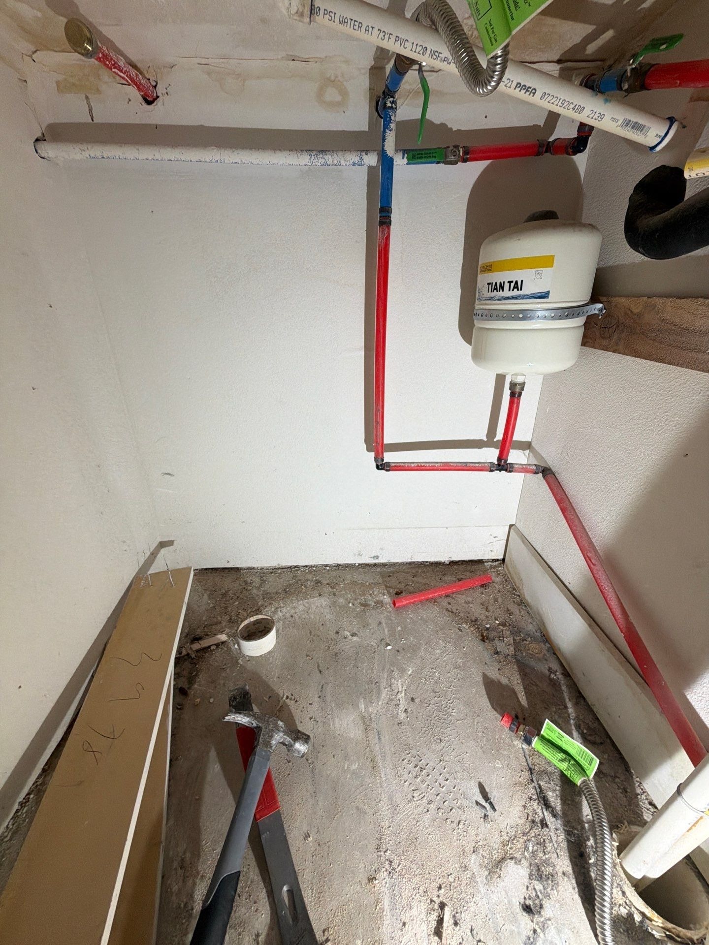 Affected drywall removed during mold remediation in Prosper, TX apartment unit