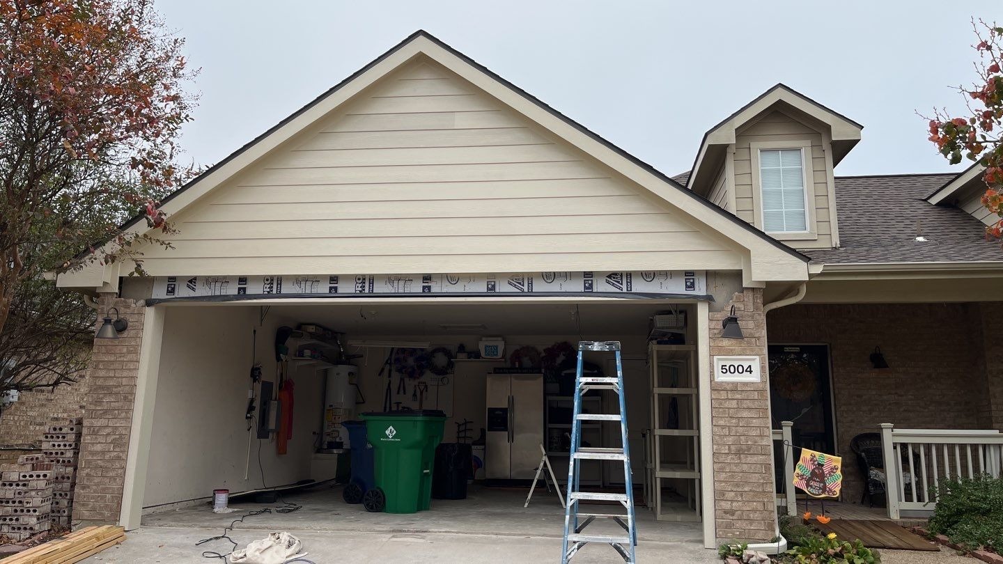 Final exterior finishes taking shape during the reconstruction in McKinney, TX