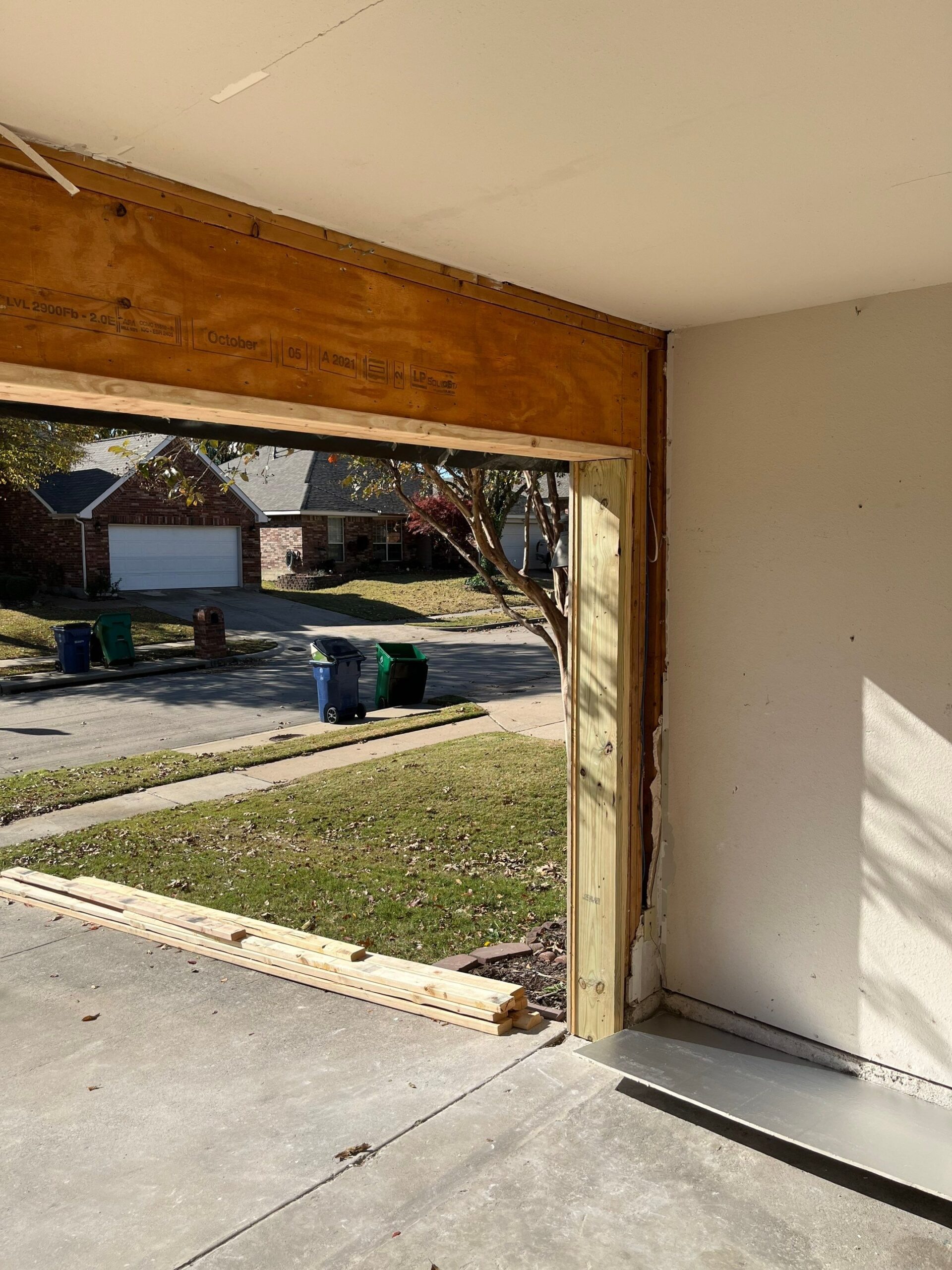 New fiber cement siding installation during the McKinney, TX reconstruction project