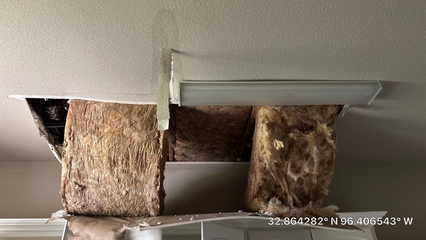 Sealed containment barrier set up during the mold remediation in Rockwall, TX